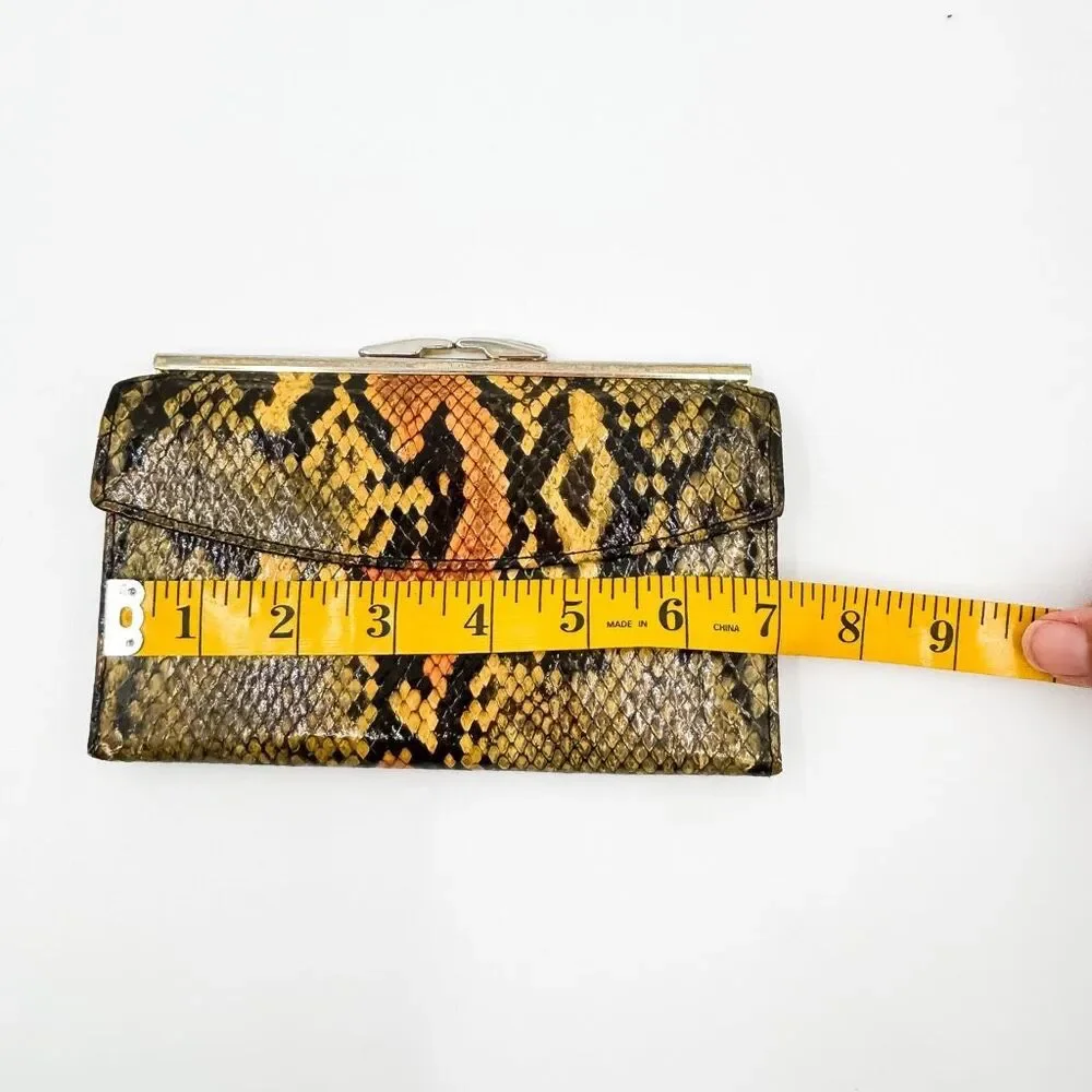 Bosca Genuine Python Leather Wallet Clutch Made in USA
